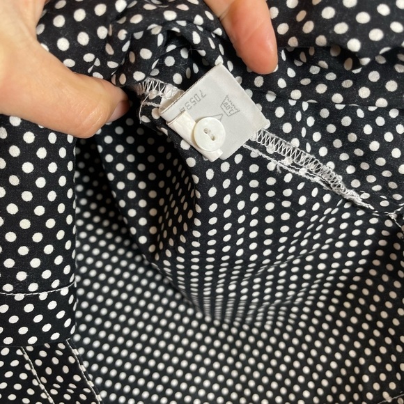 Foxcroft 100% Cotton Black and White Polka Dot Button Down Size XL Womens - Picture 6 of 7